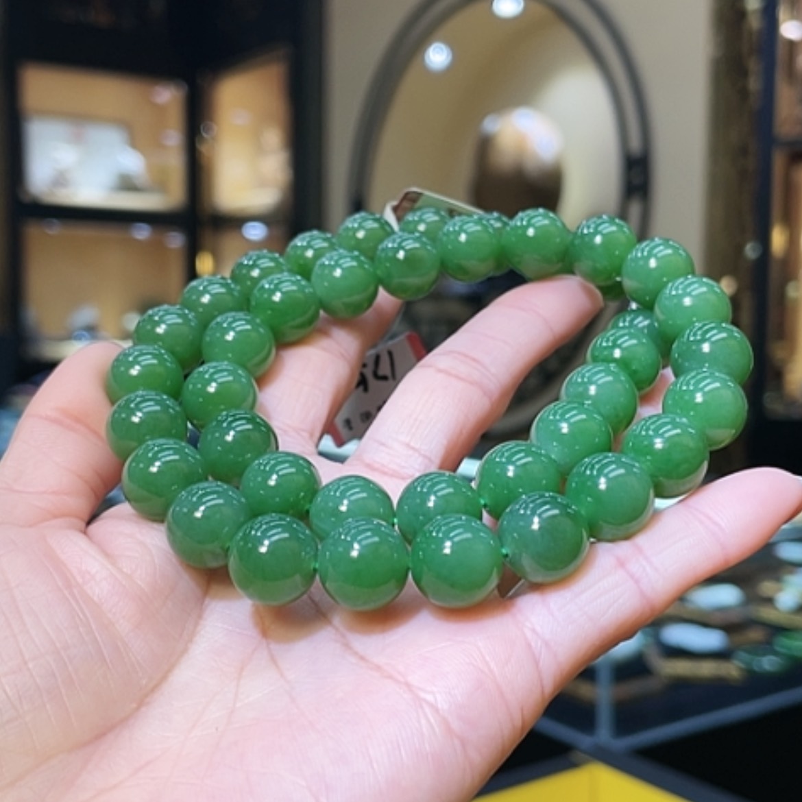 【闪购商品】和田玉颈饰合金12mm圆珠