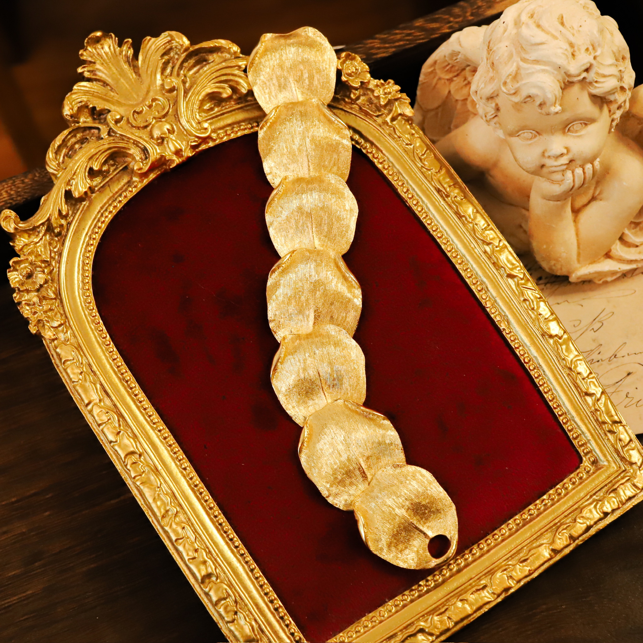 合金仿水晶手镯  法产 金色手链 简约经典 