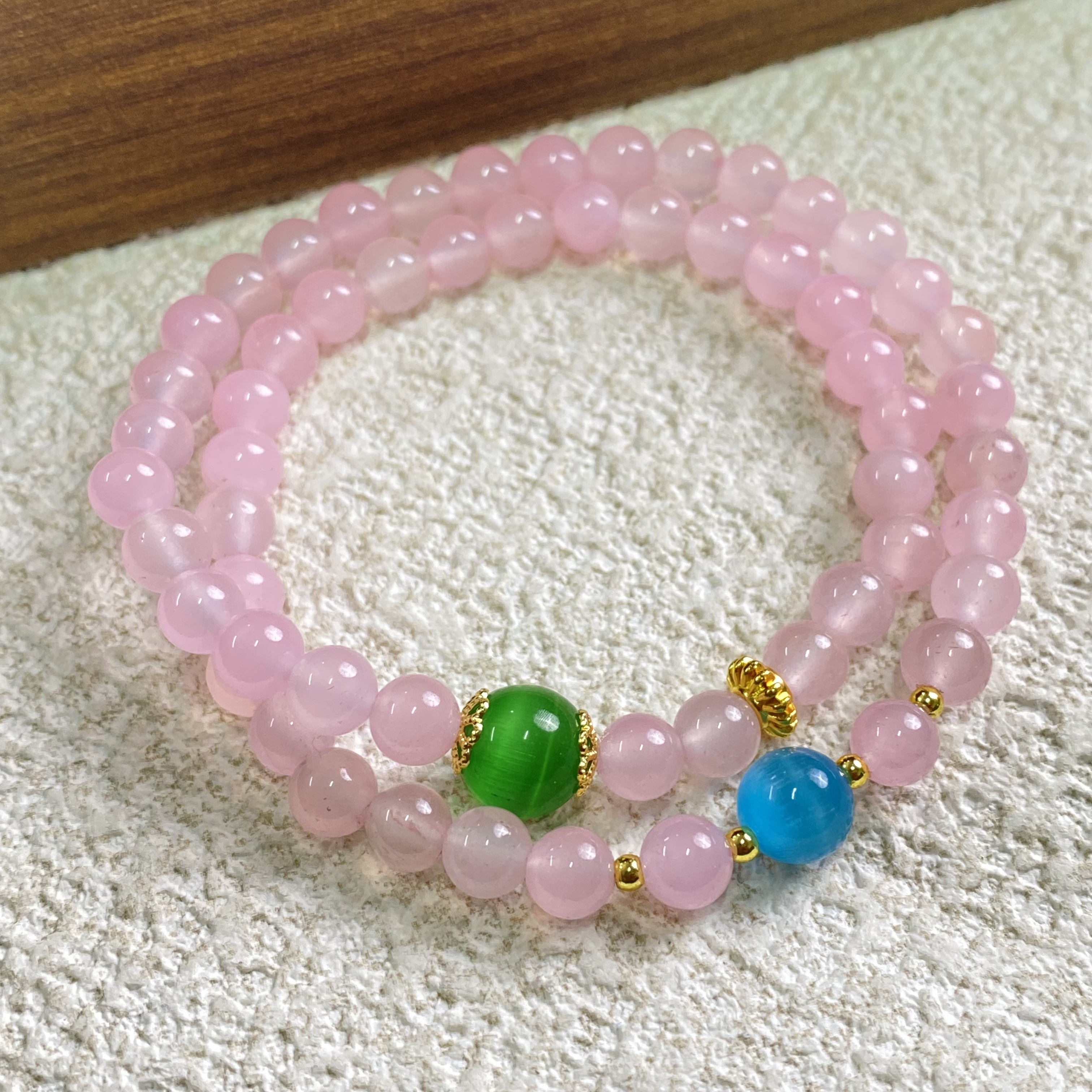 YHKINGS1652设计师款6m粉水晶双圈简约多样性发其一不带礼盒