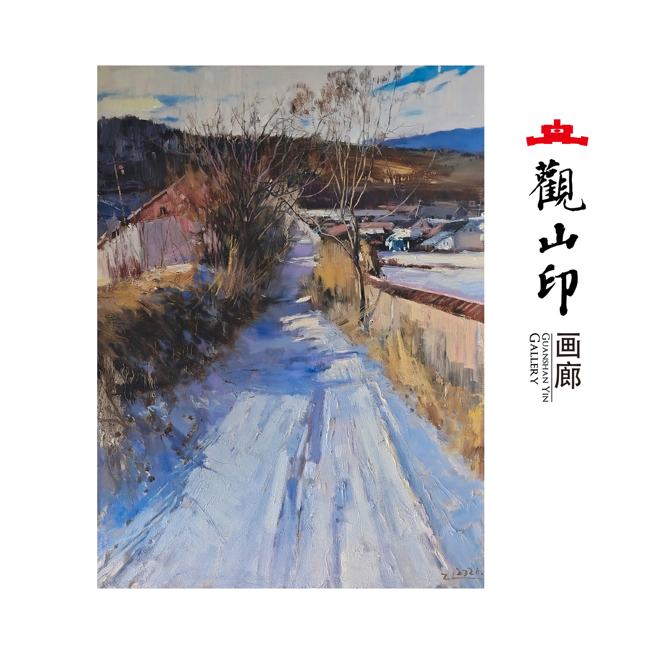 SMK原创手绘乡村风景油画60x80cm乡村作品5408