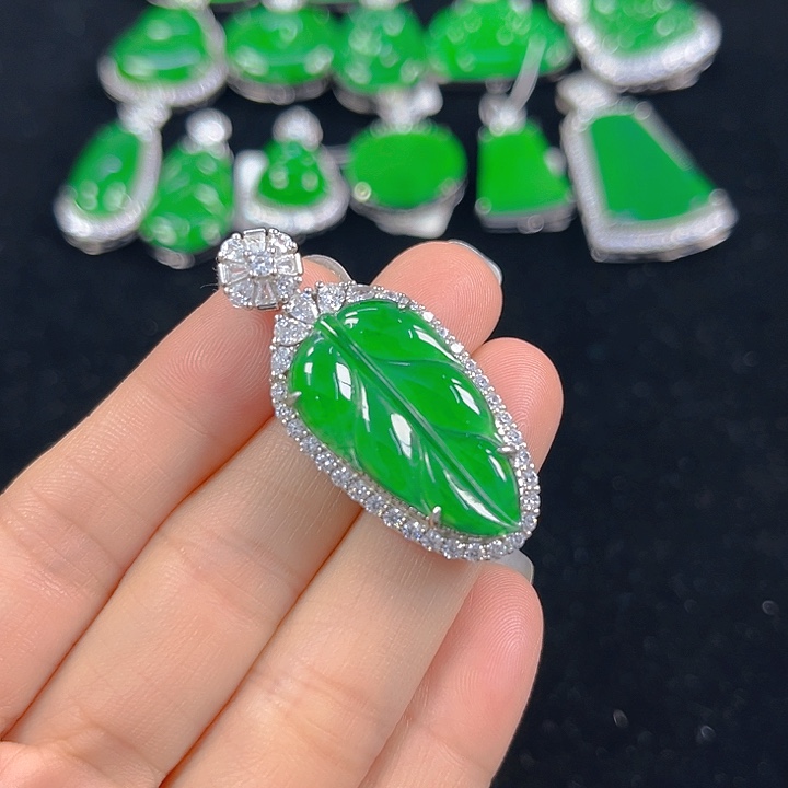 翡翠银S925镶嵌吊坠(不含链)