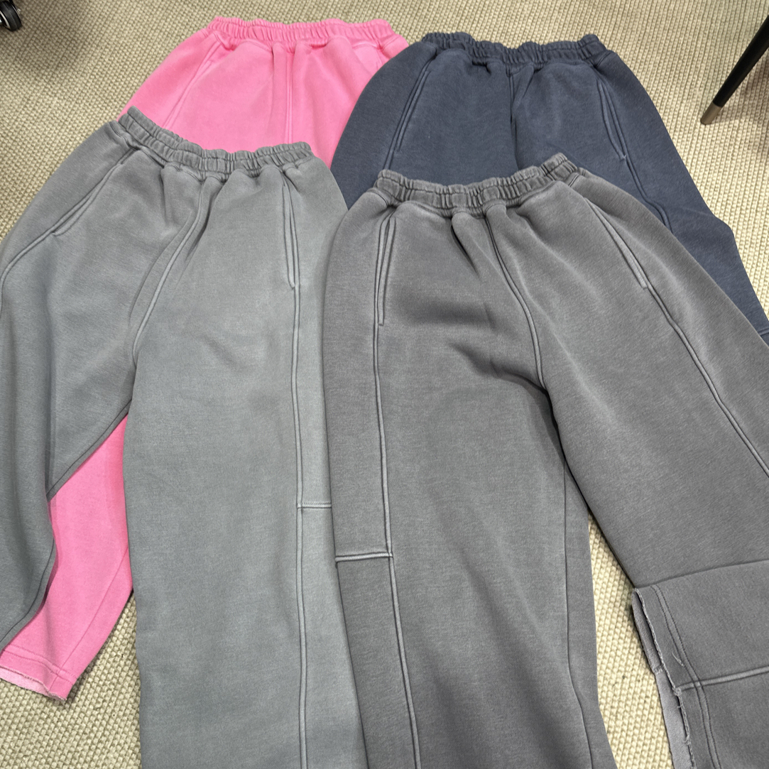 冬季加绒高腰显瘦弯刀休闲裤多口袋设计韩系宽松百搭长裤子