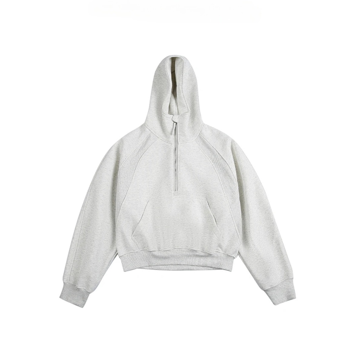 【YL30~高货卫衣】重磅硬挺半拉链拼接高级套头短款连帽卫衣