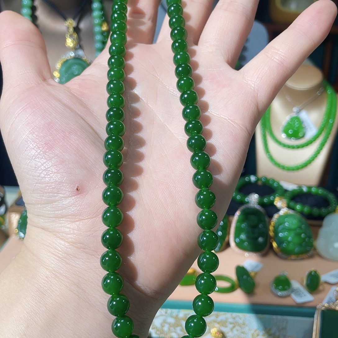 和田玉项链18K金镶嵌兜****