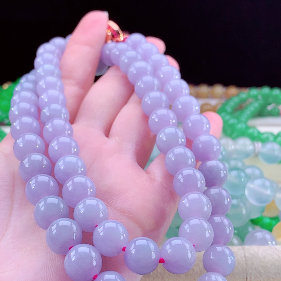 翡翠手链未镶嵌紫罗兰
