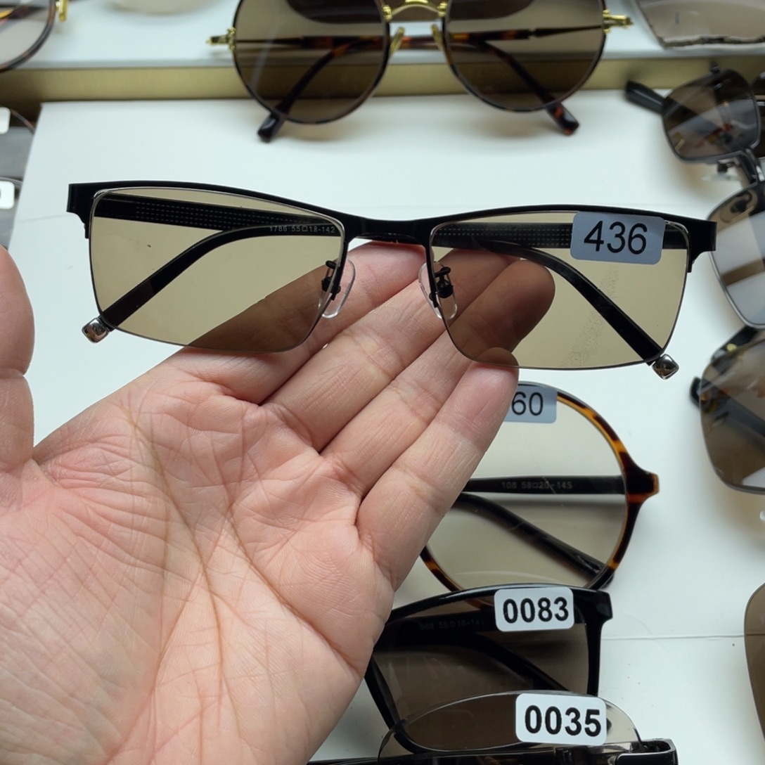 茶水晶半框眼镜 436