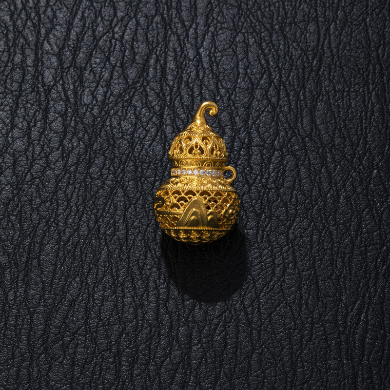 吊坠足银 足银999-千里江山祥云纳福葫芦吊坠/FXVXB02