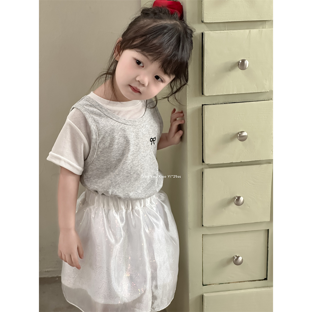 AC397~呦呦小伊·25夏~蝴蝶结T恤三件套YY68090（汉服）