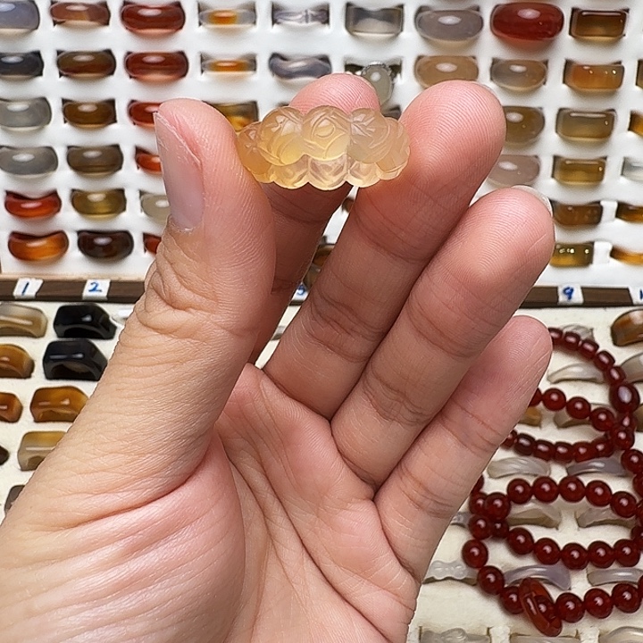 玛瑙/玉髓未镶嵌戒圈11/12圈福利出