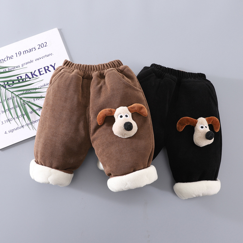 3周岁以上儿童加厚棉裤冬装小童夹棉保暖裤潮宝宝棉裤男童三层加