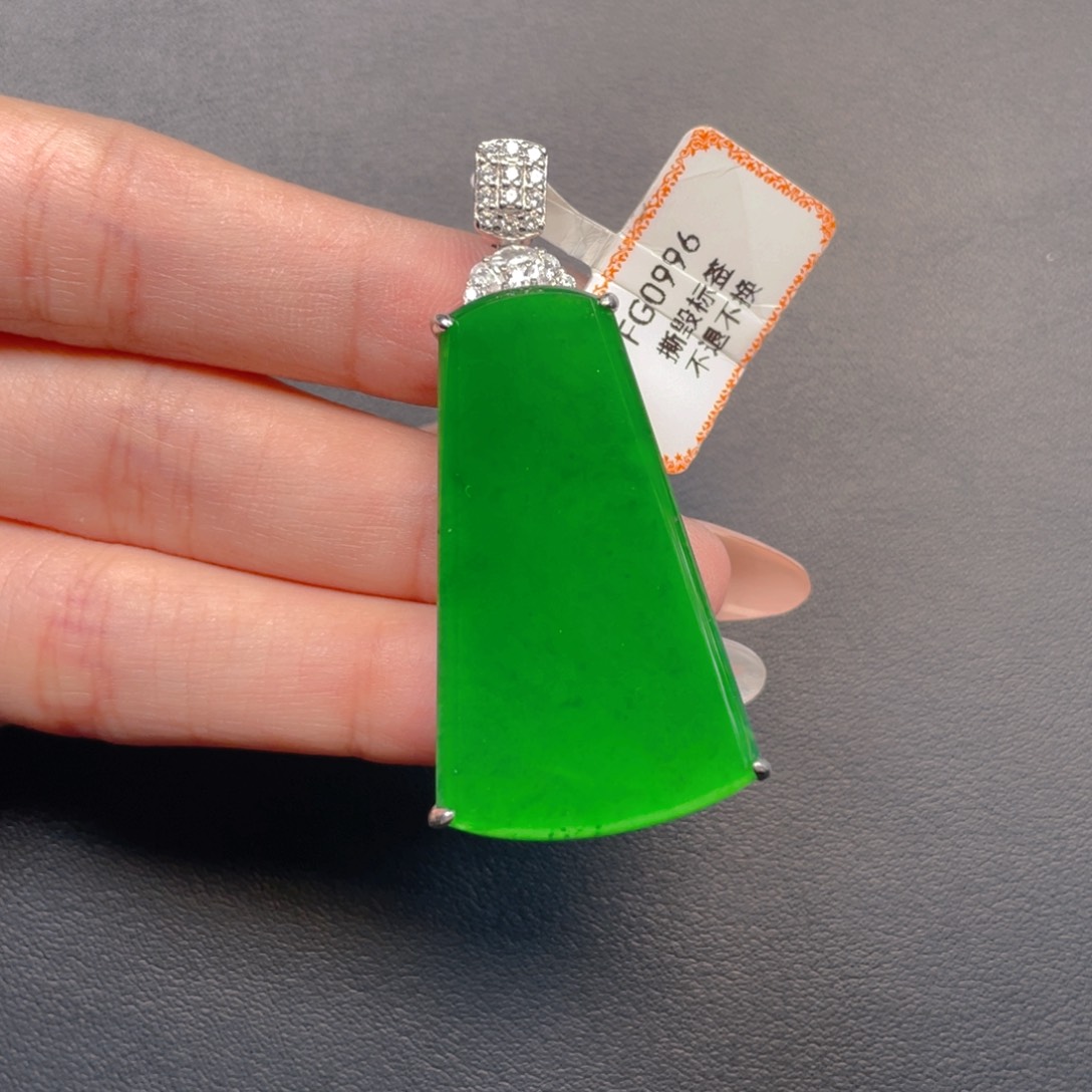 翡翠银S925镶嵌吊坠(不含链)
