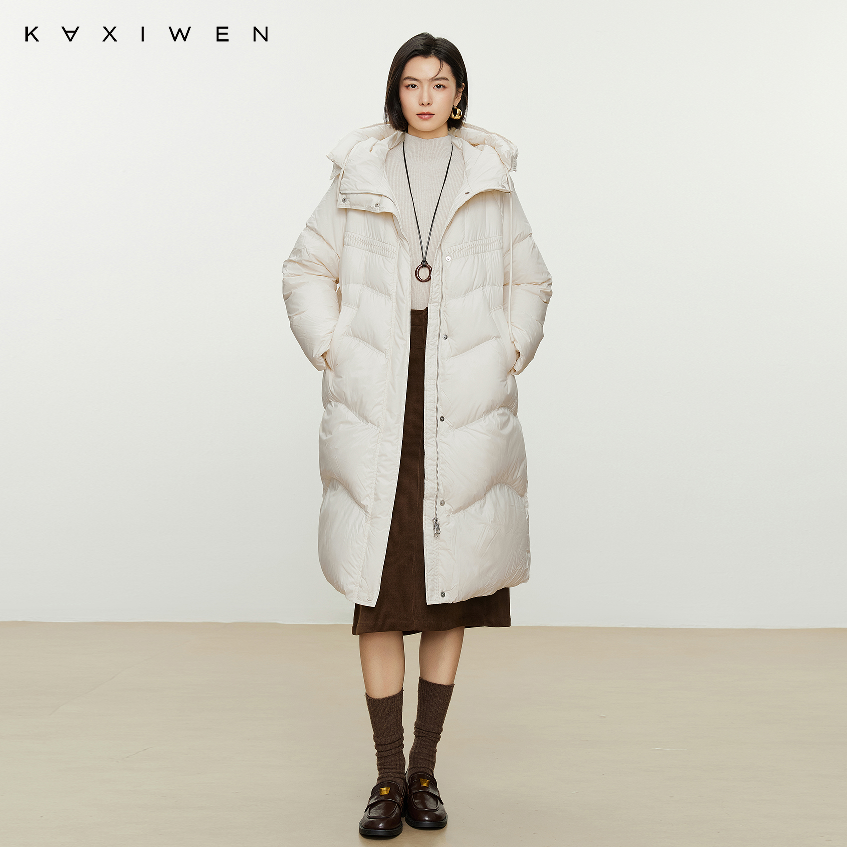 【小花专属】鹅绒莲松保暖羽绒服时尚休闲气质外套X10BYS8780