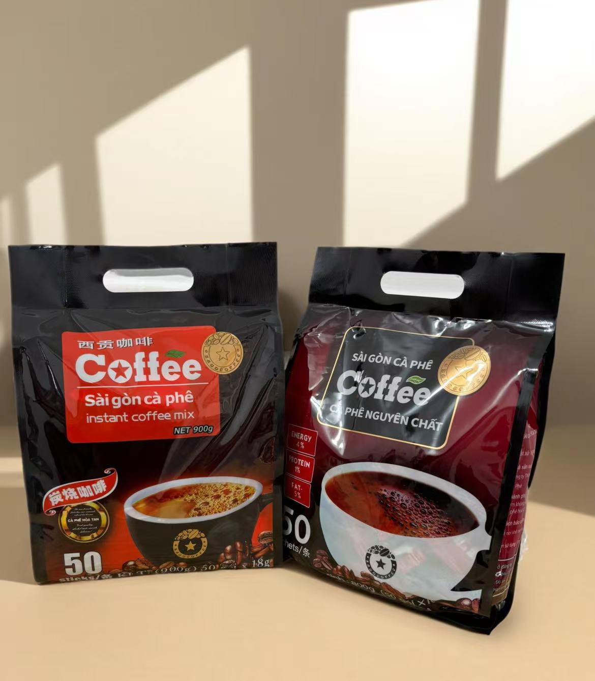 越南进口西贡原味炭烧味咖啡50条三合一速溶咖啡