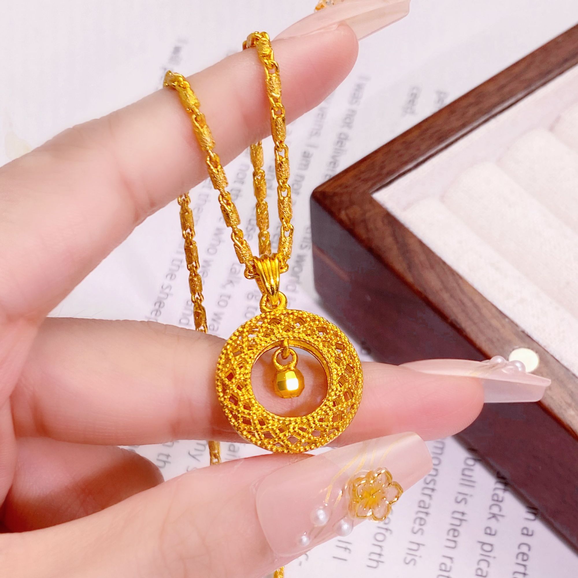 福韵天玺 铜合金项链 [双11好物]《韵系列》节节高平安扣项链吊坠女