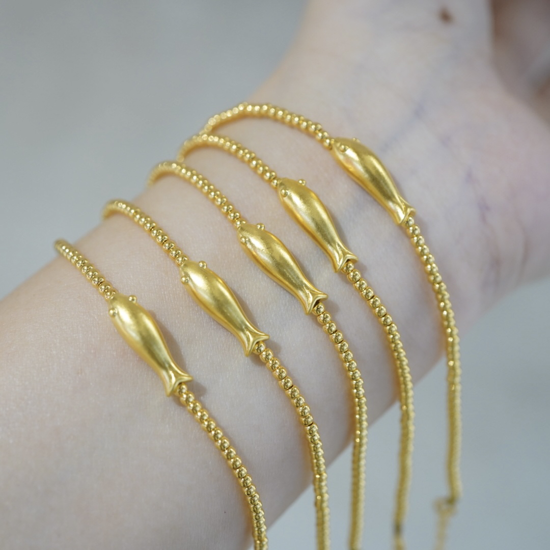 【宝诗曼珠宝】足金999年年有鱼小黄鱼总长19cm可调节多样性发货1件