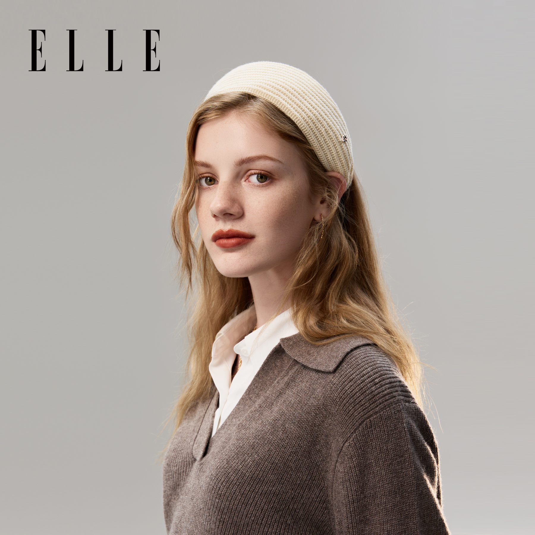 ELLE新款发箍针织百搭显脸小秋冬时尚高级发饰头饰头箍36WE91011