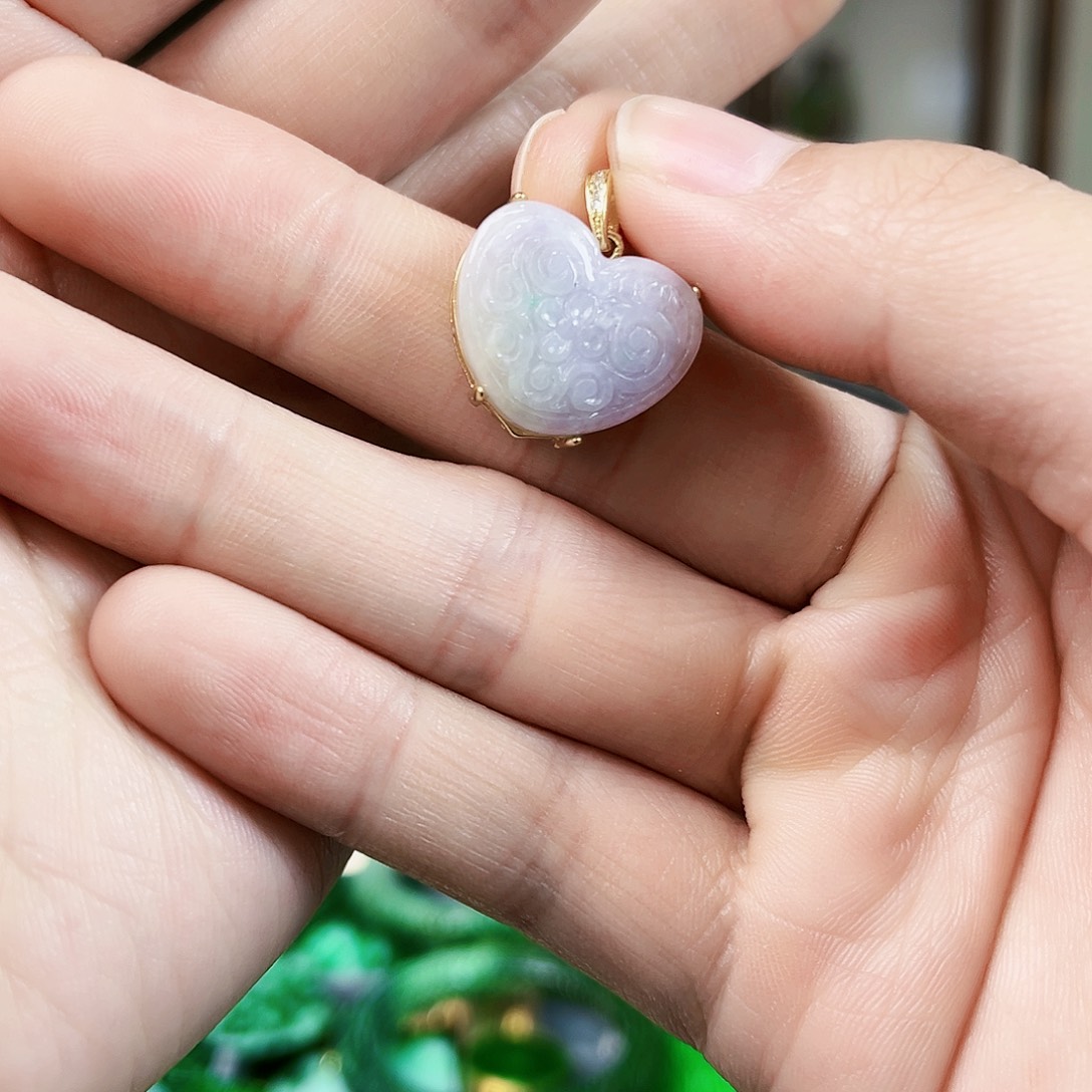 翡翠颈饰银S925镶嵌吊坠