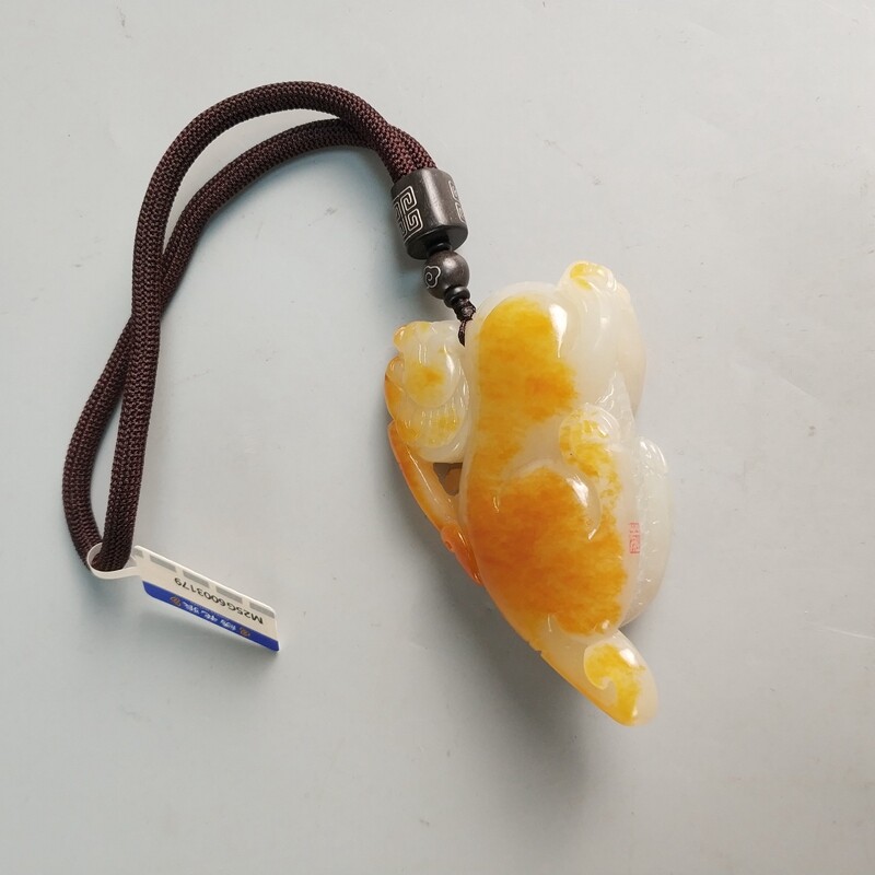 和田玉貔貅手把件（大师证）1-M25G6003179-48