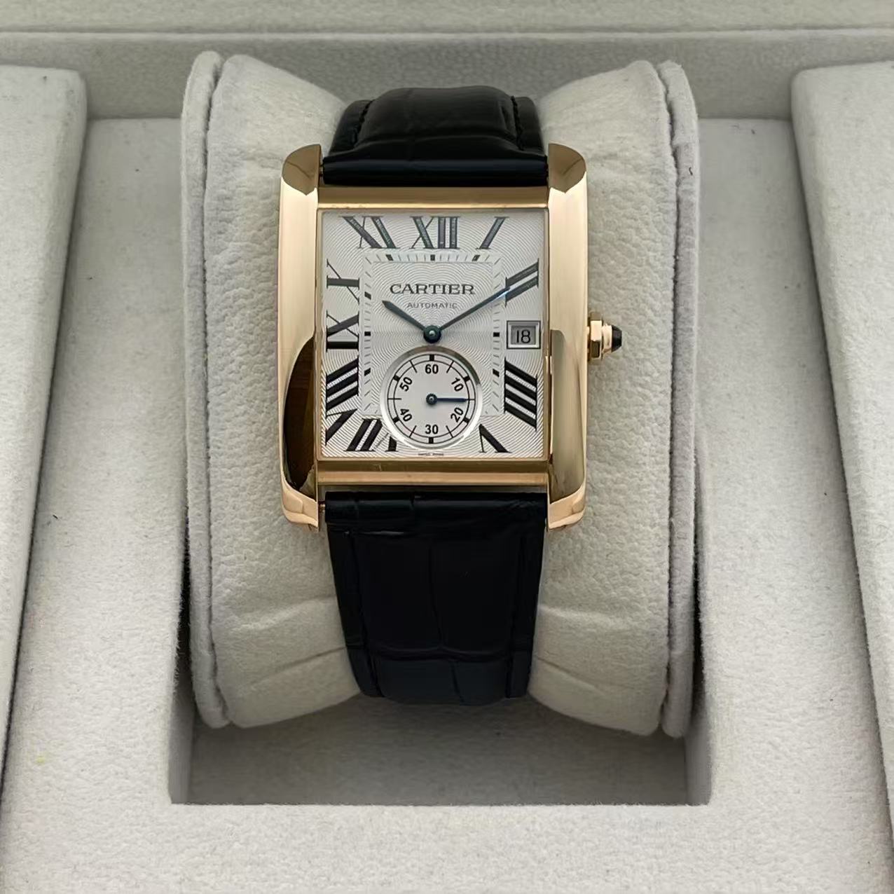 95新 Cartier/卡地亚 坦克/A83065/自动机械/34*44mm/18K玫瑰金