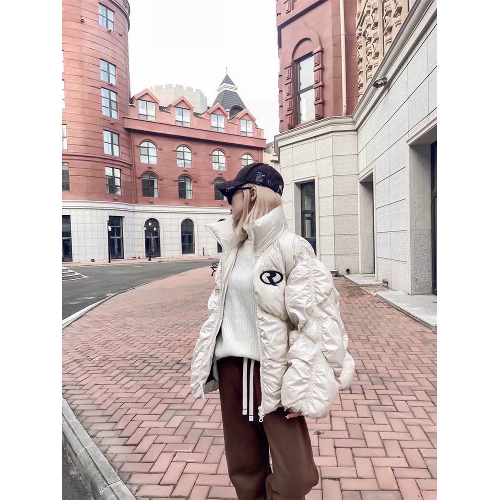 冬季女士宽松新款泡泡袖时尚百搭羽绒服2311