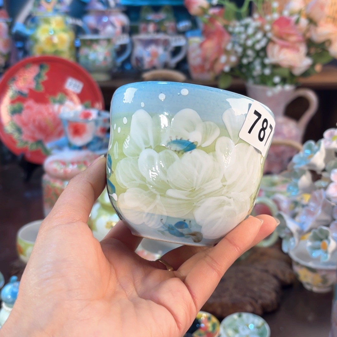 瓷片景德镇手绘高温釉下彩陶瓷茶具