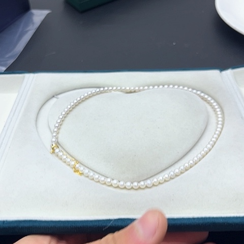 淡水珍珠珍珠项链银S925镶嵌19