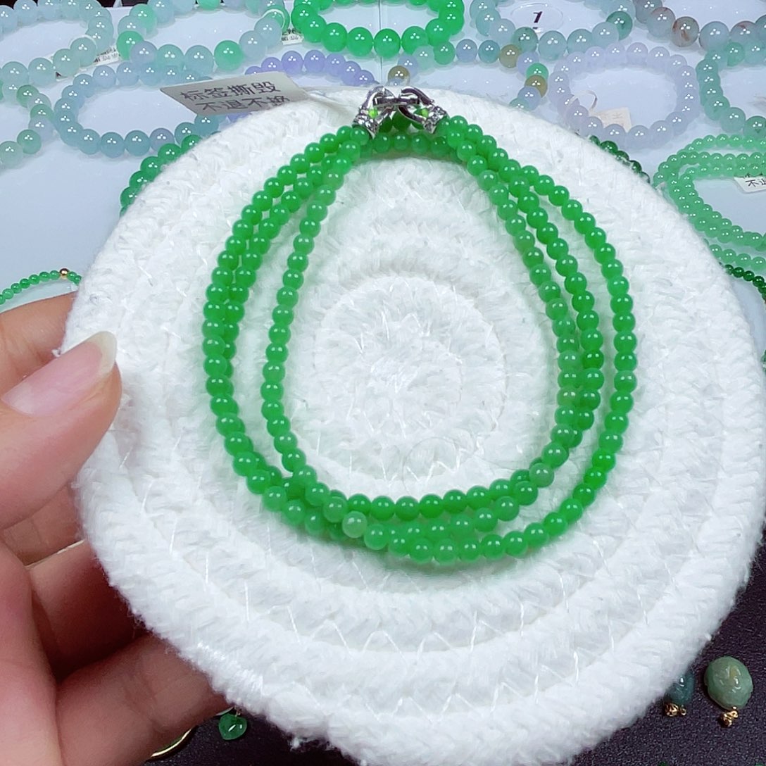 Y***翡翠未镶嵌手链天然缅甸翡翠A货卡3.5