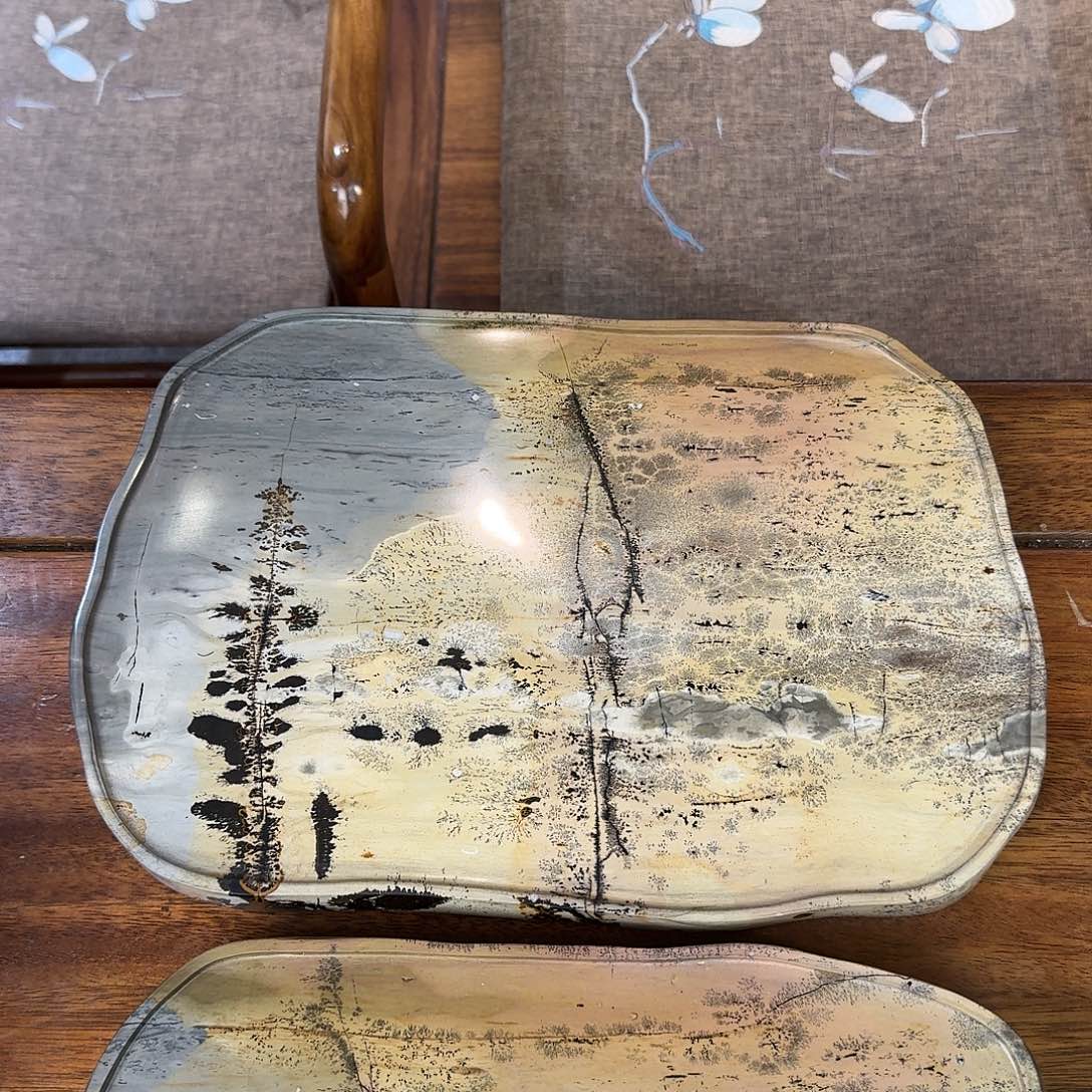 鹤*翔国画石茶盘 干泡