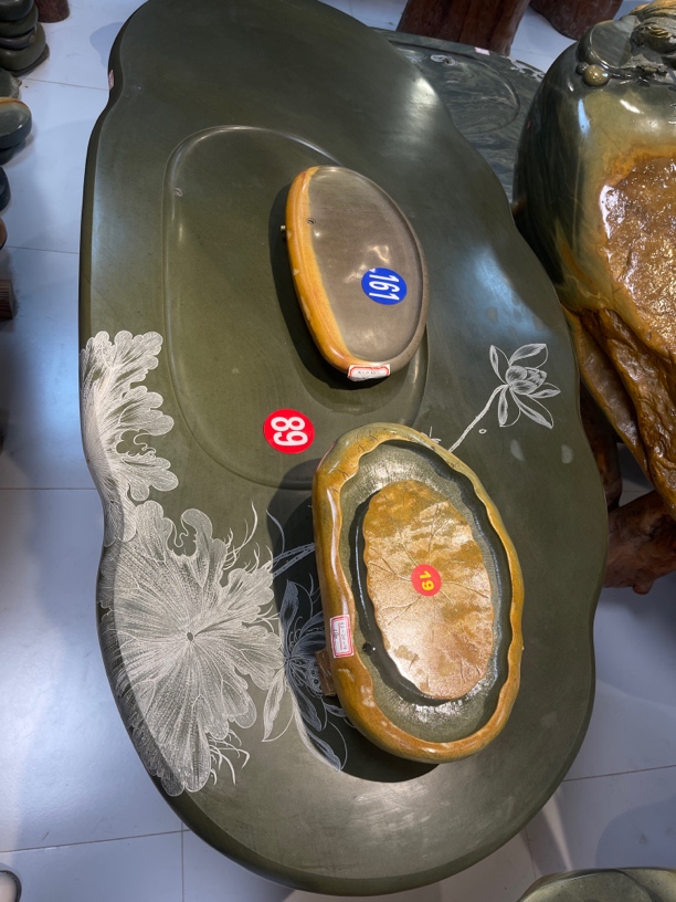端砚石绿端石精品茶盘