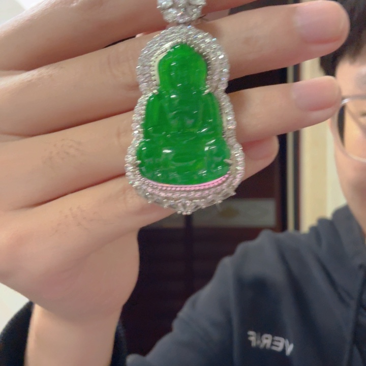 翡翠银S925镶嵌颈饰吊坠