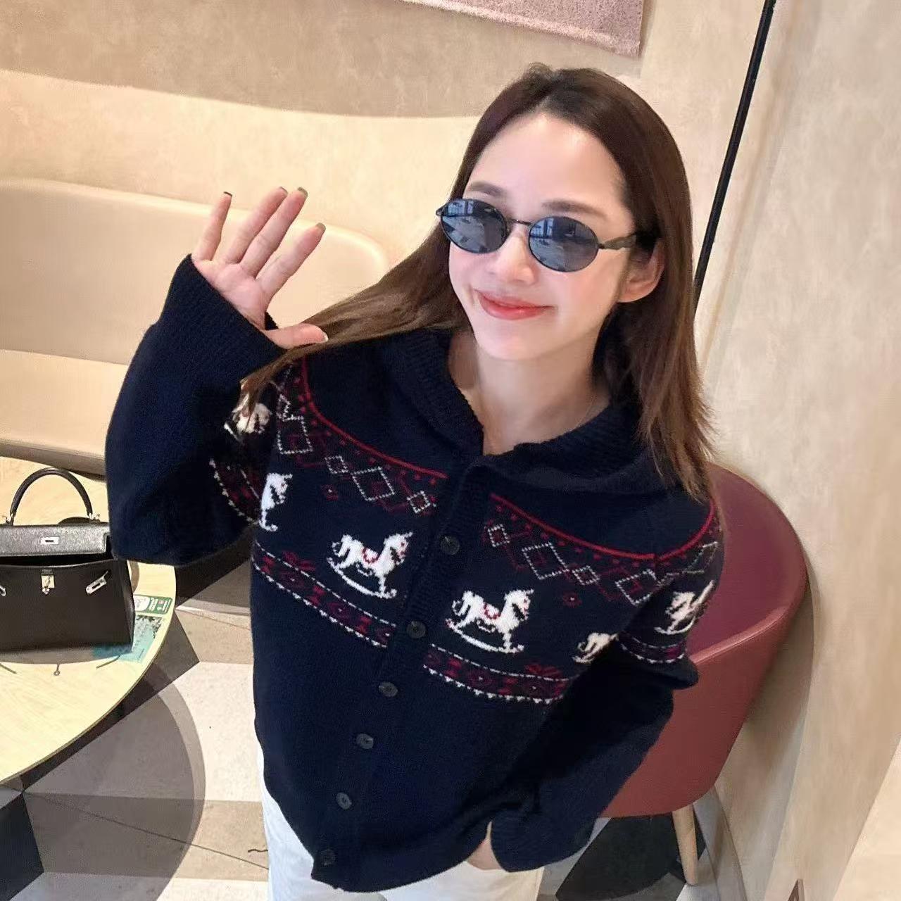 YTTRIUM LIN[木马]费尔岛连帽开衫新款针织衫（不可机洗甩干）51761