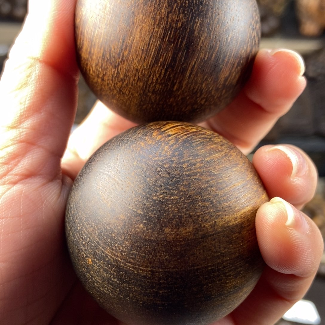 沉香木手把件海*越南芽庄富森红土