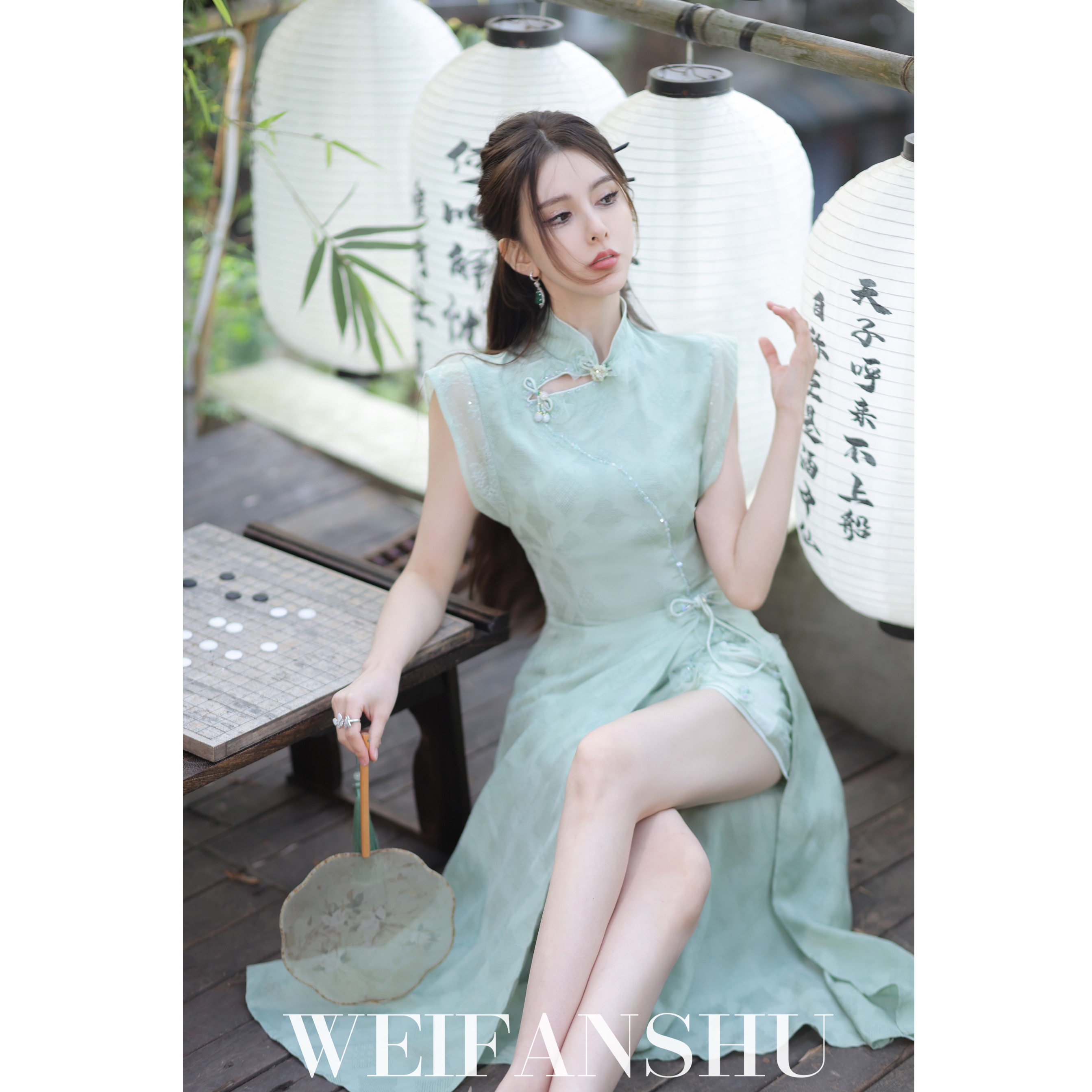 WEIFANSHU/魏凡舒书香美人国风套装旗袍气质显瘦高级感上档次女装