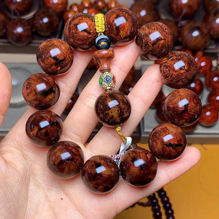 花梨木类手串/手链黄花梨风化料老挝花梨土埋料2.0