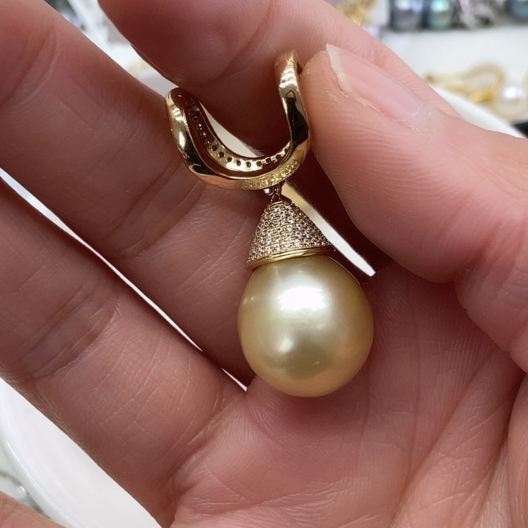 海水珍珠吊坠(不含链)银S925镶嵌