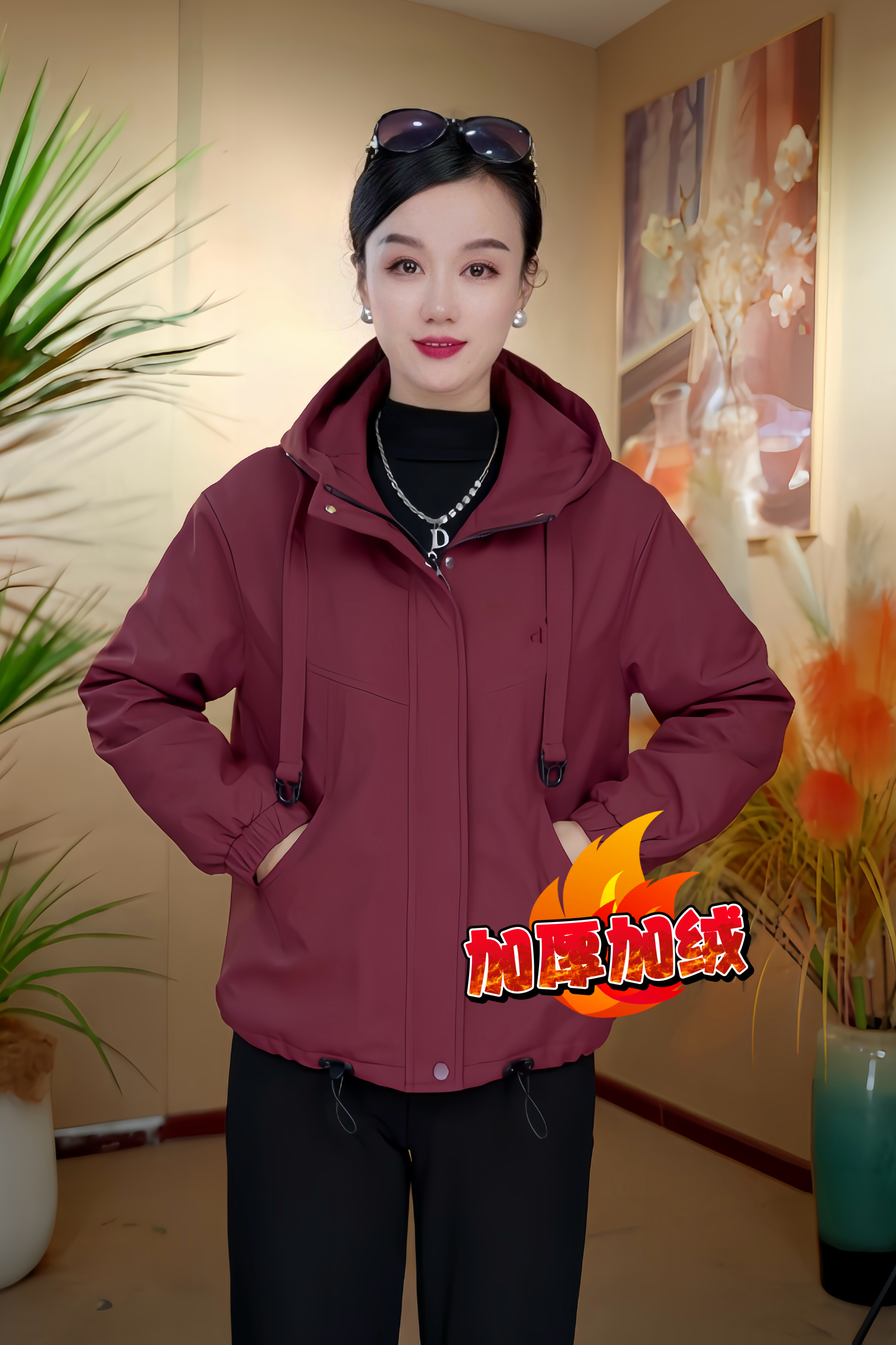 刺绣款2026年冬季新款加绒加厚款女冬季保暖拉链短外棉袄【锦绣06】