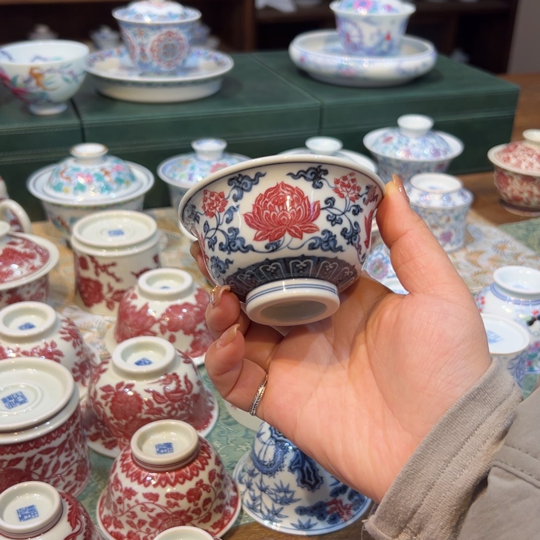 杯正绎堂青红金刚莲中号压手