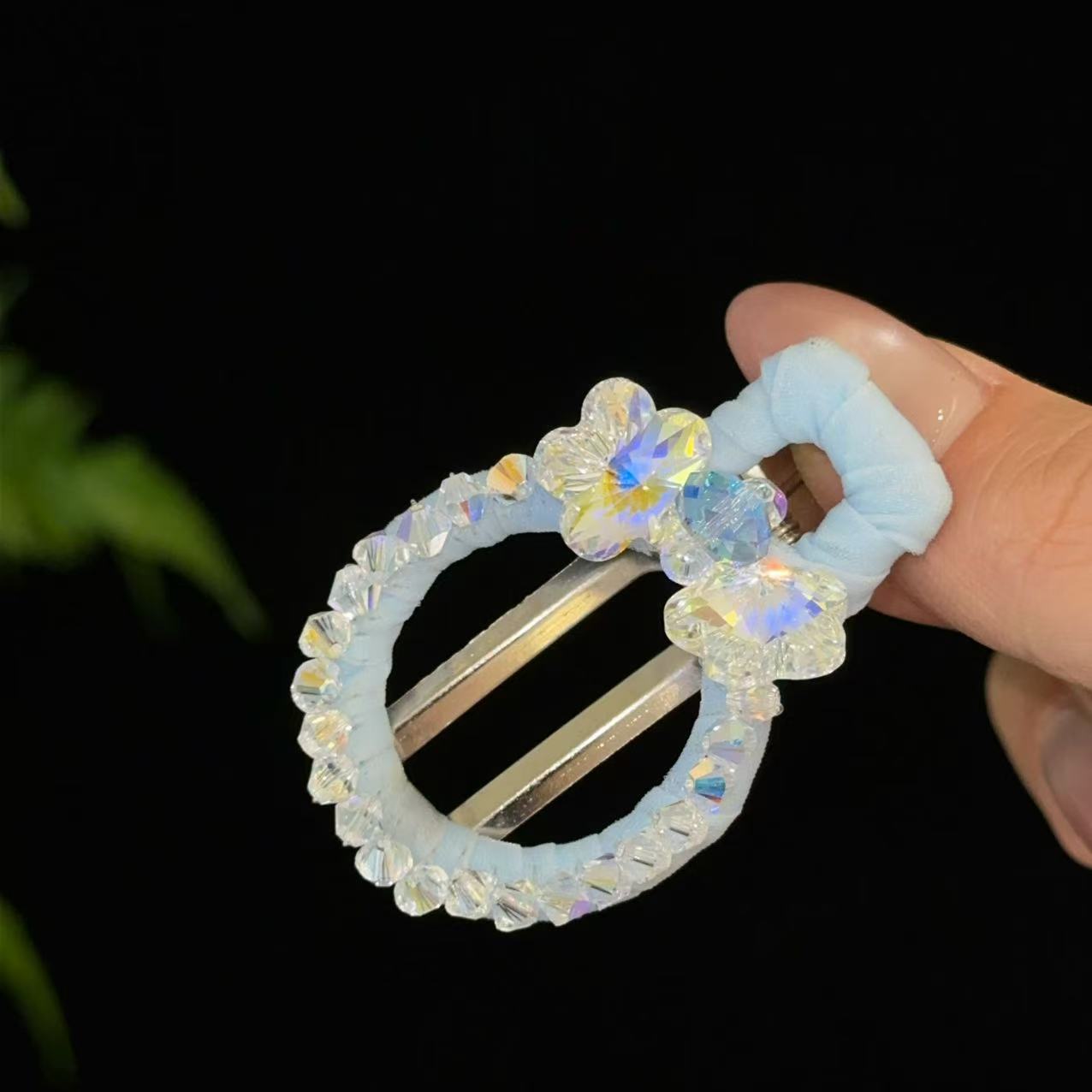 【青霜】施华洛系列新款轻奢原创设计小清新时尚百搭BB夹1693