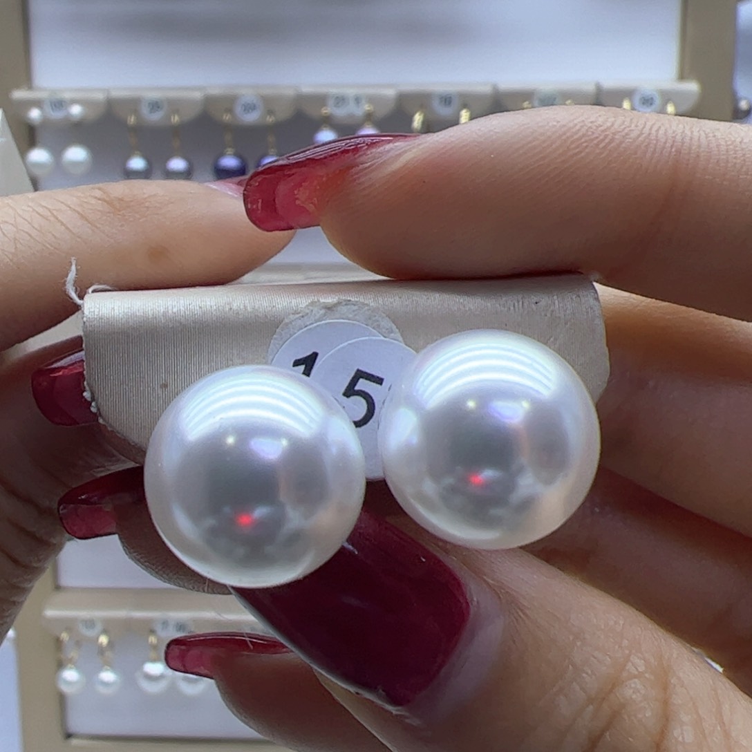 淡水珍珠耳饰18K金镶嵌