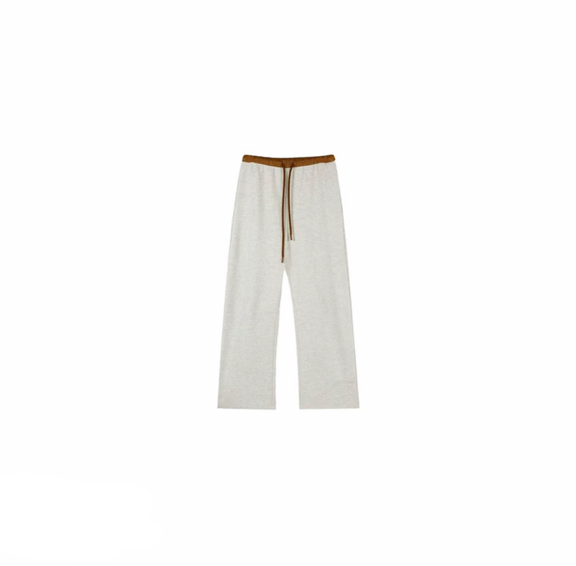 南油小众浅咖腰拼接直筒裤