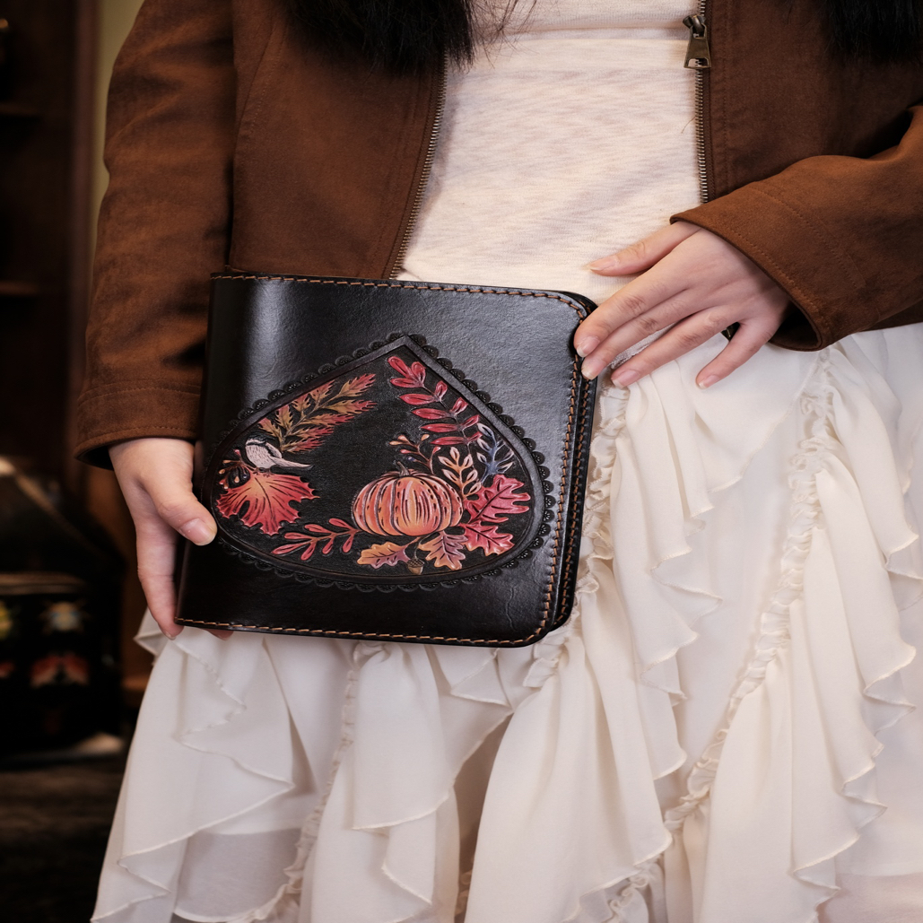 2025秋冬新款【A5笔记本】（南瓜喜鹊）满雕重工 时尚斜挎女包