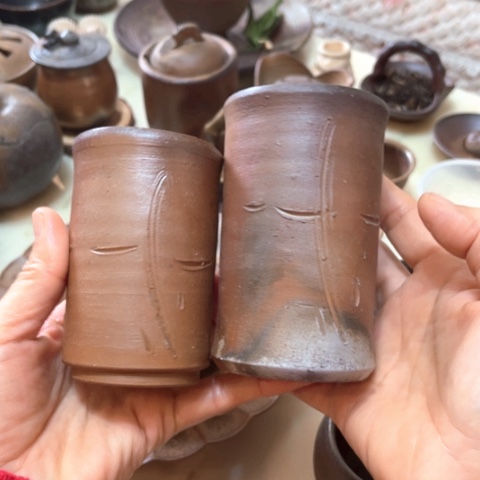 备前烧一套杯子杯