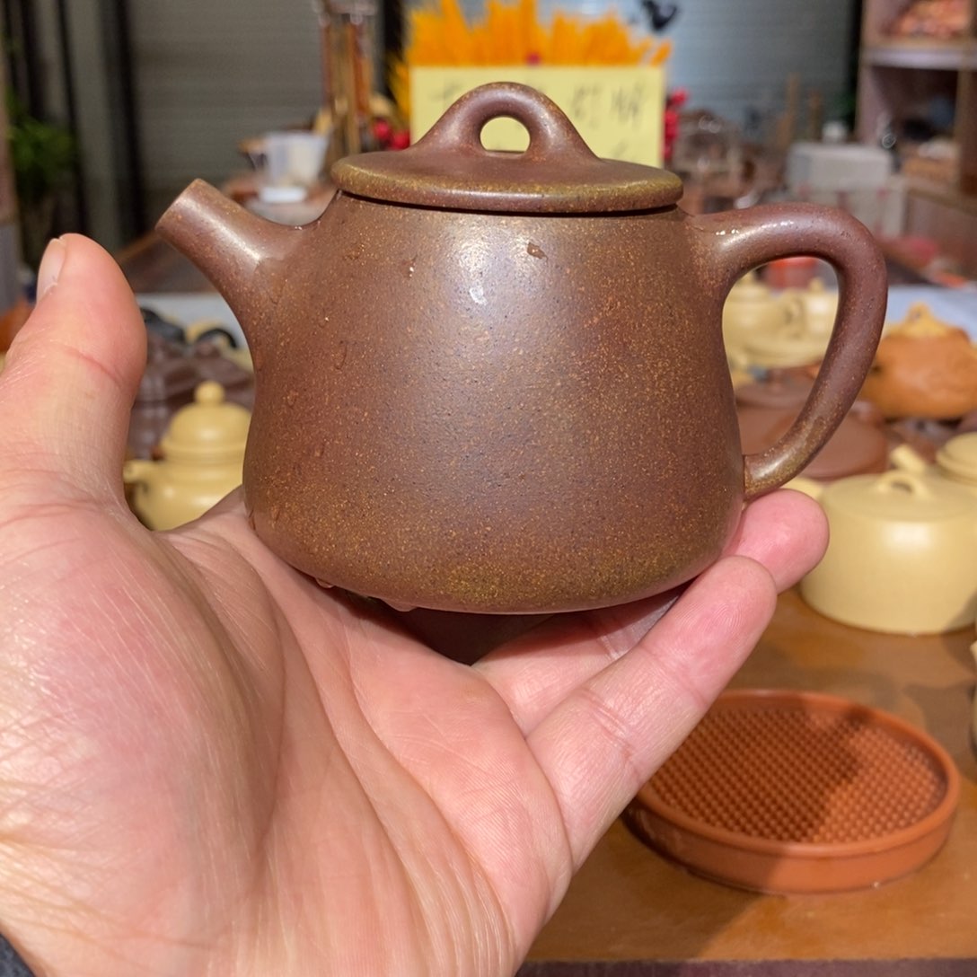 紫砂茶壶段泥柴烧窑变高石瓢240cc
