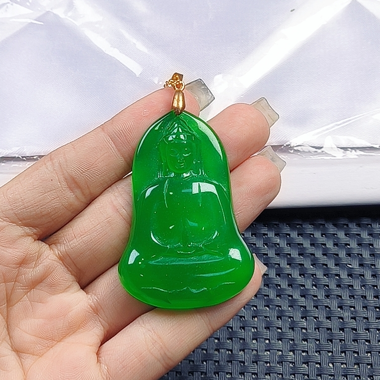 【聚宝严选】D514绿系观音菩萨吊坠妈妈款精致精美气质百搭