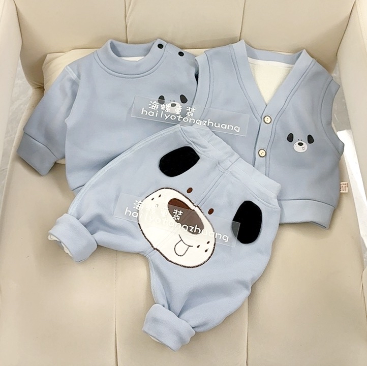 【清！不补】卡通加绒三件套无骨套装