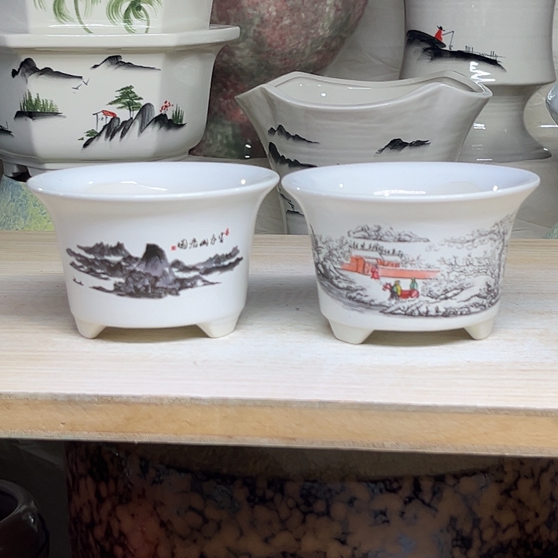 陶瓷绿植多肉微瑕花盆外口径：9.5*6