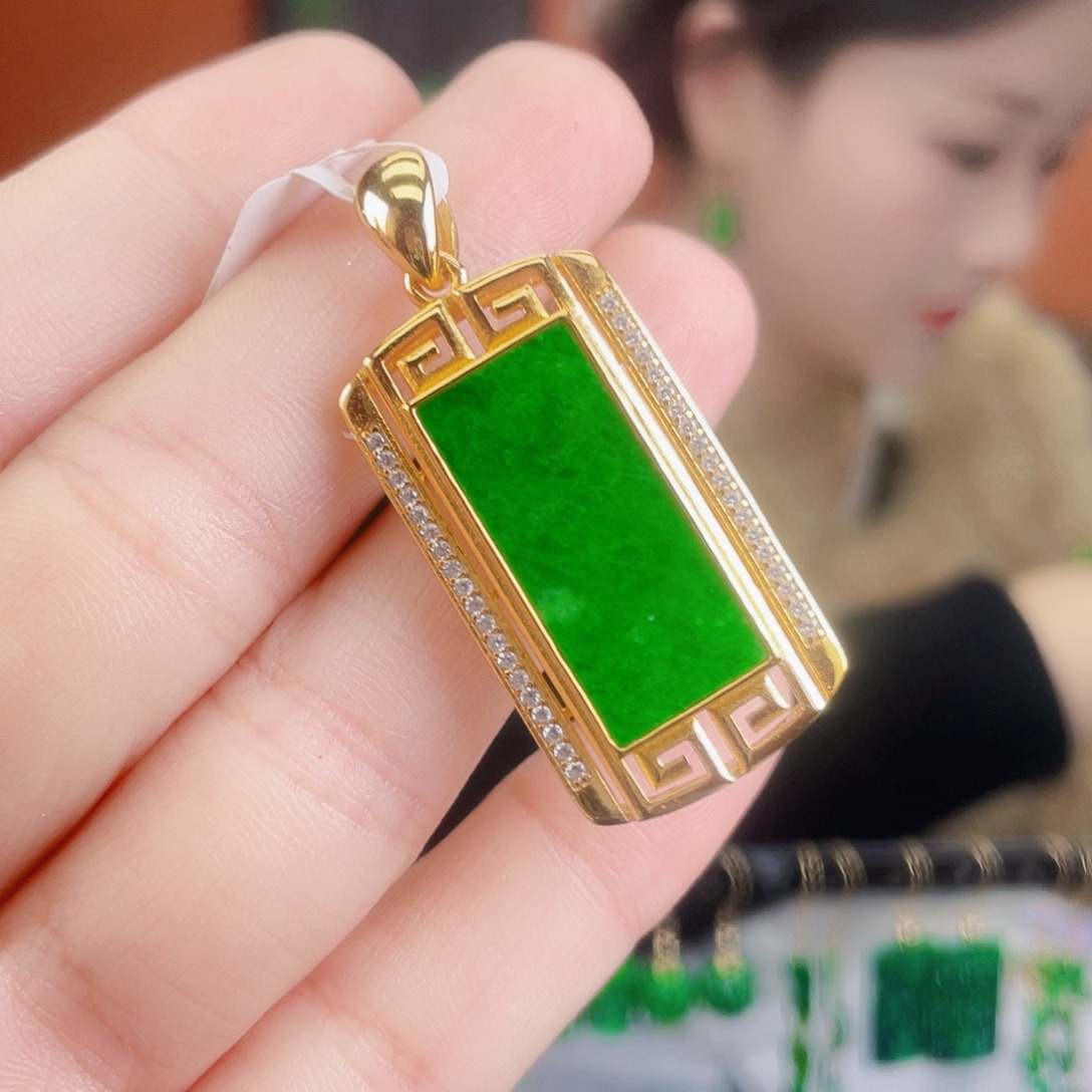 翡翠银S925镶嵌耳饰