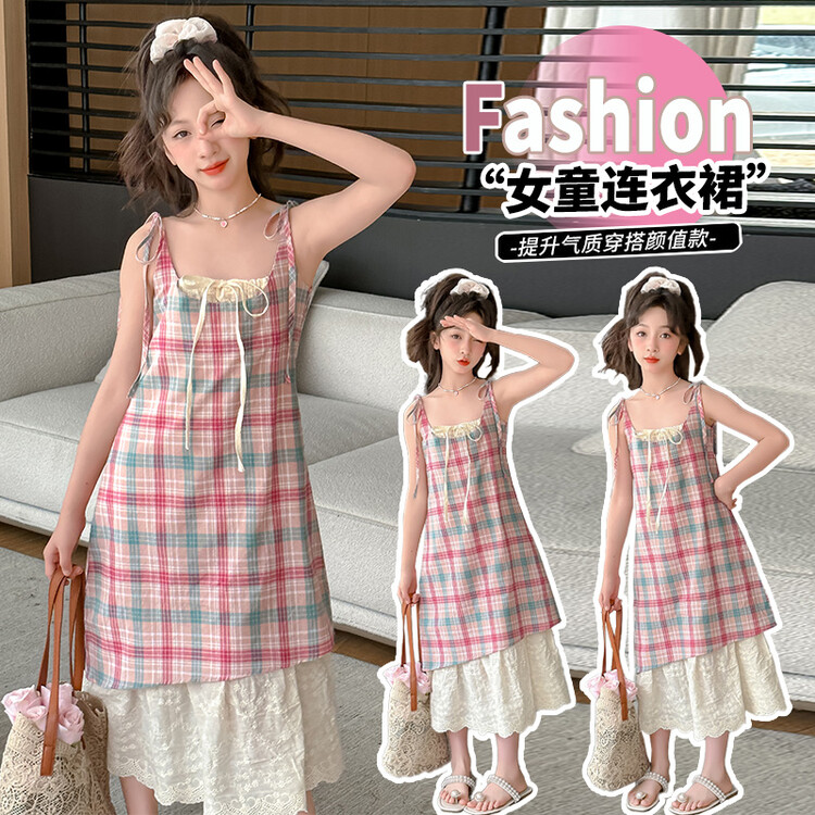 2025年夏季新款中大童时尚日常女童亲子款连衣裙儿童x69
