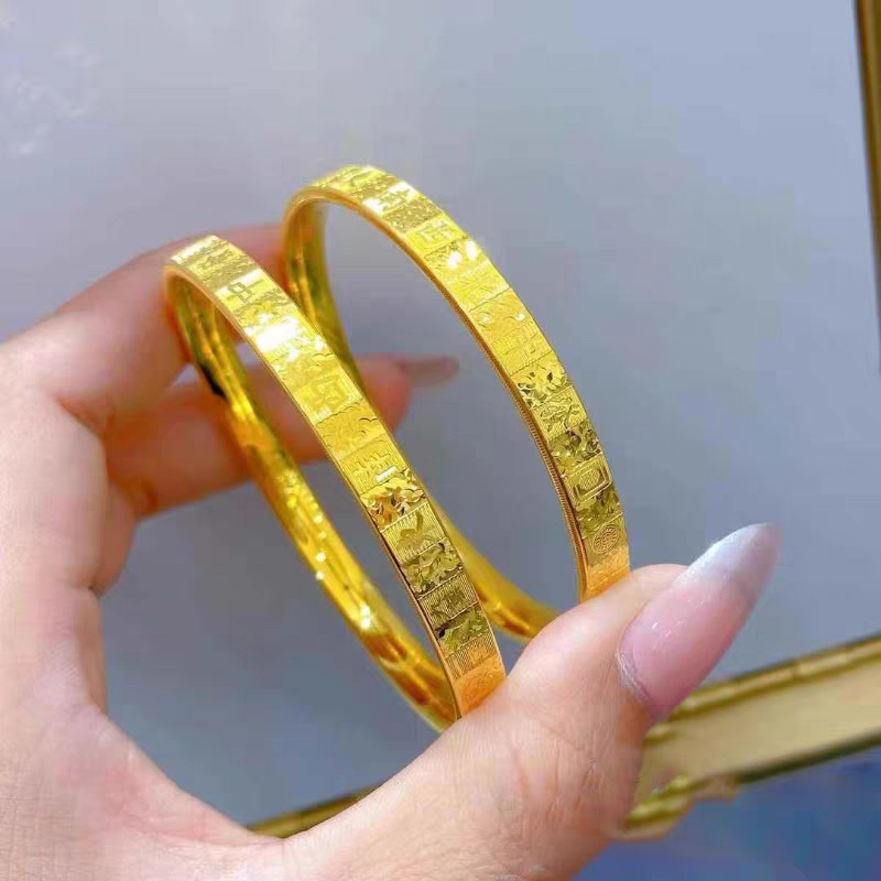 碎碎冰麻将手镯金店同款仿黄金色古法十三幺把把胡杠上精工手环