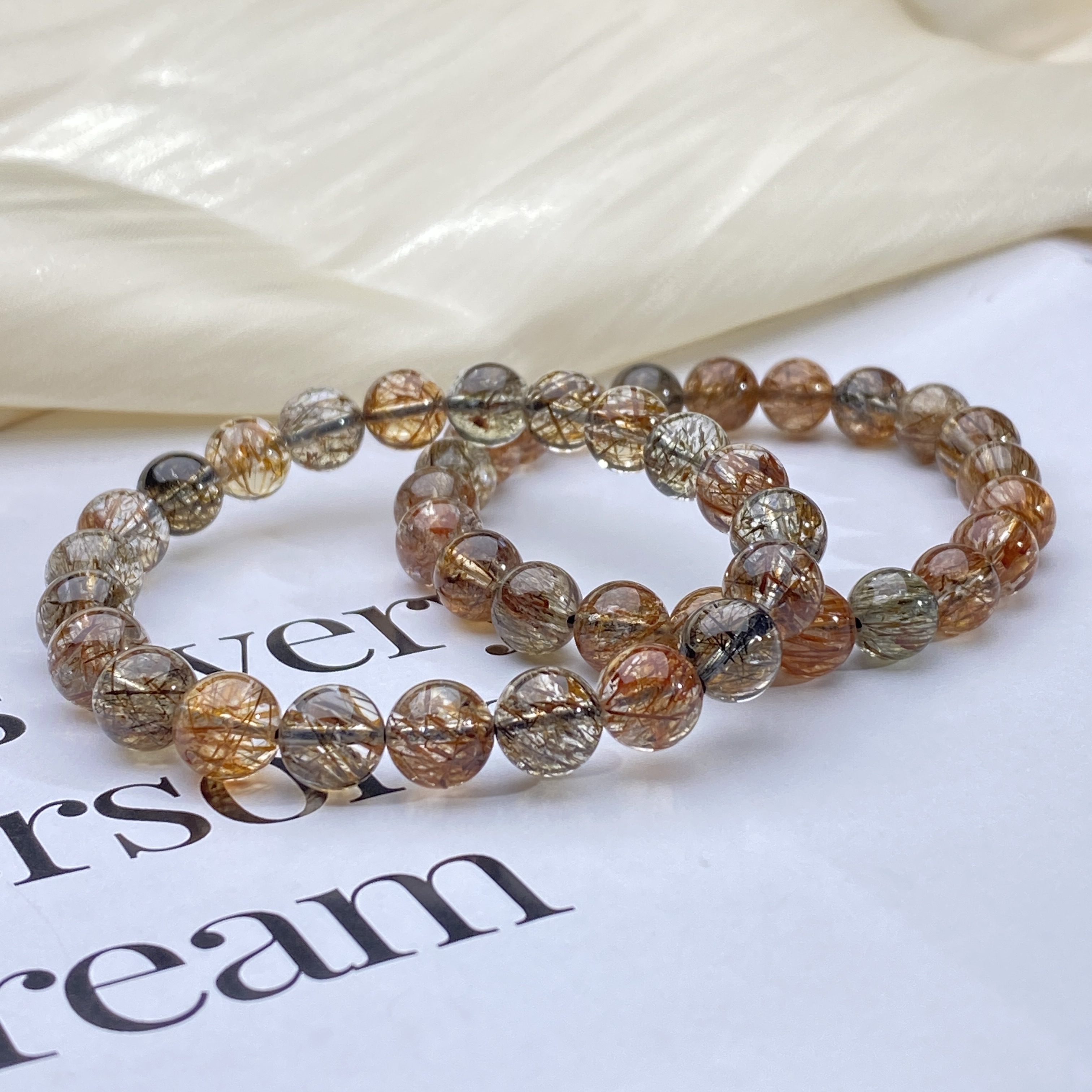 【小北好物】黑金超水晶单圈手串 QL01X1319【多样性发一件】约8mm+